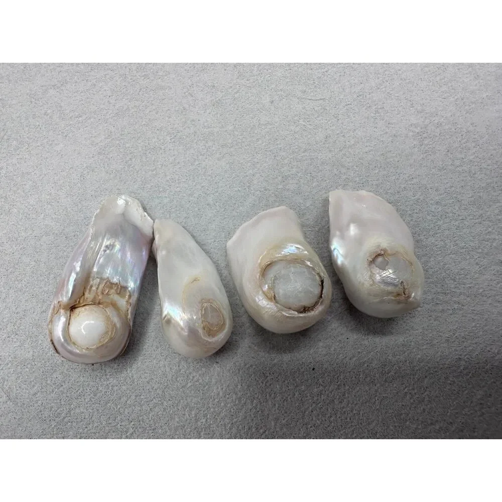 Lot 4 Big White Baroque Pearls for DIY